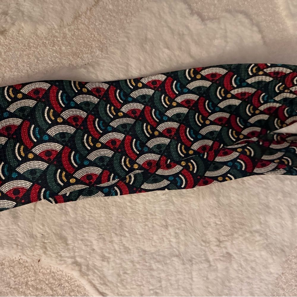 Silk Tie with Multi-Color Fan Motif